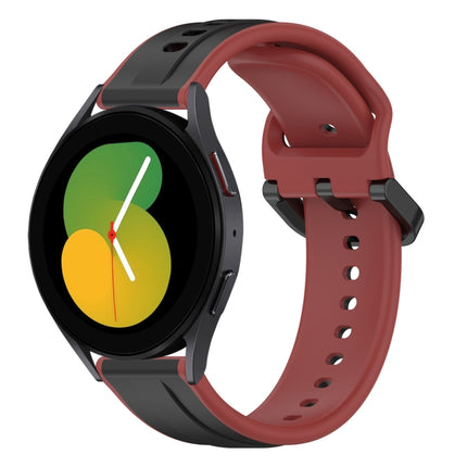 20mm Convex Loop Two-Color Silicone Watch Band, For Samsung Galaxy Watch 5 44mm, For Samsung Galaxy Watch 6 Classic 47mm