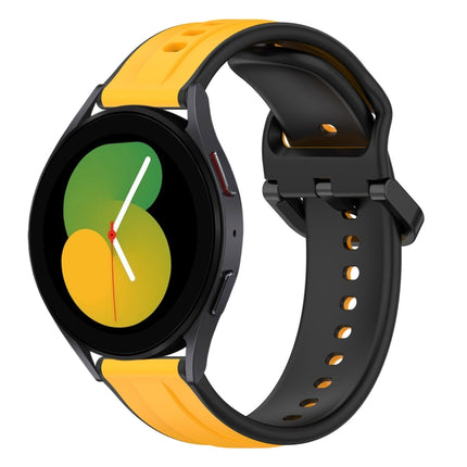 20mm Convex Loop Two-Color Silicone Watch Band, For Samsung Galaxy Watch 5 44mm, For Samsung Galaxy Watch 6 Classic 47mm