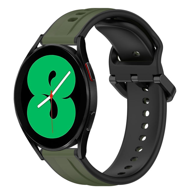 20mm Convex Loop Two-Color Silicone Watch Band, For Samsung Galaxy Watch 4 44mm, For Samsung Galaxy Watch 4 40mm