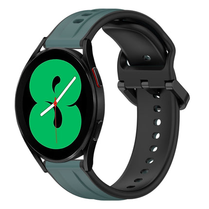 20mm Convex Loop Two-Color Silicone Watch Band, For Samsung Galaxy Watch 4 44mm, For Samsung Galaxy Watch 4 40mm