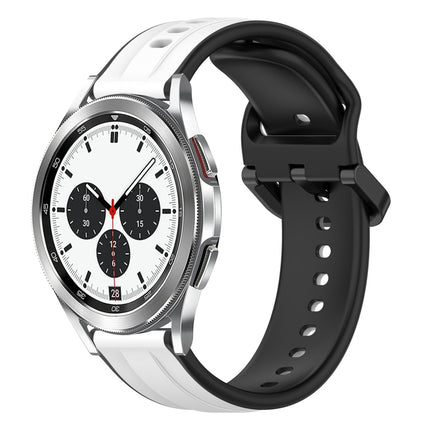 20mm Convex Loop Two-Color Silicone Watch Band, For Samsung  Galaxy Watch 4 Classic 42mm, For Samsung  Galaxy Watch 4 Classic 46mm