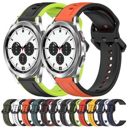 20mm Convex Loop Two-Color Silicone Watch Band, For Samsung  Galaxy Watch 4 Classic 42mm, For Samsung  Galaxy Watch 4 Classic 46mm