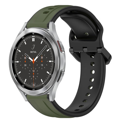 20mm Convex Loop Two-Color Silicone Watch Band, For Samsung  Galaxy Watch 4 Classic 42mm, For Samsung  Galaxy Watch 4 Classic 46mm