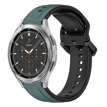 20mm Convex Loop Two-Color Silicone Watch Band, For Samsung  Galaxy Watch 4 Classic 42mm, For Samsung  Galaxy Watch 4 Classic 46mm
