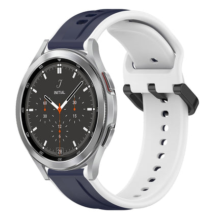 20mm Convex Loop Two-Color Silicone Watch Band, For Samsung  Galaxy Watch 4 Classic 42mm, For Samsung  Galaxy Watch 4 Classic 46mm