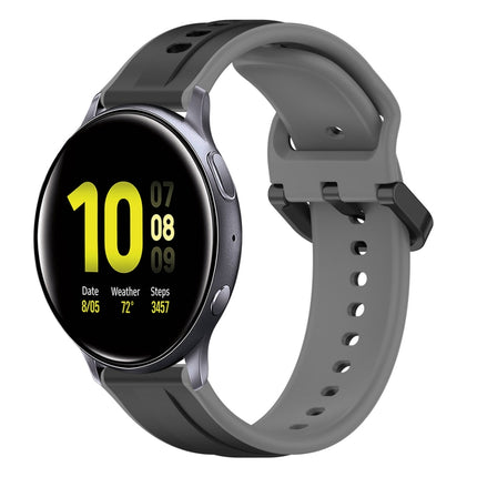 20mm Convex Loop Two-Color Silicone Watch Band, For Samsung Galaxy Watch Active 2 40mm, For Samsung Galaxy Watch Active 2 44mm