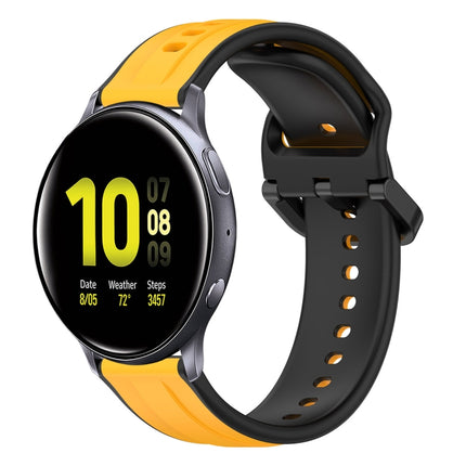 20mm Convex Loop Two-Color Silicone Watch Band, For Samsung Galaxy Watch Active 2 40mm, For Samsung Galaxy Watch Active 2 44mm