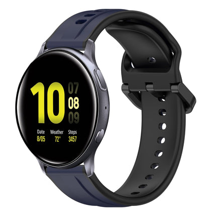 20mm Convex Loop Two-Color Silicone Watch Band, For Samsung Galaxy Watch Active 2 40mm, For Samsung Galaxy Watch Active 2 44mm