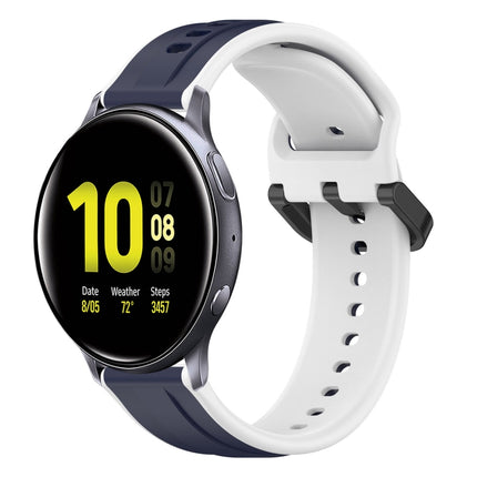20mm Convex Loop Two-Color Silicone Watch Band, For Samsung Galaxy Watch Active 2 40mm, For Samsung Galaxy Watch Active 2 44mm