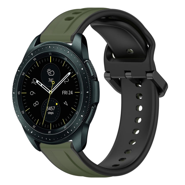 20mm Convex Loop Two-Color Silicone Watch Band, For Samsung Galaxy Watch 42mm, For Samsung Galaxy Watch 6 44mm