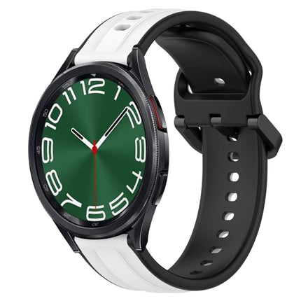 20mm Convex Loop Two-Color Silicone Watch Band, For Samsung Galaxy Watch 5 44mm, For Samsung Galaxy Watch 6 Classic 47mm