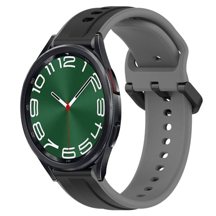 20mm Convex Loop Two-Color Silicone Watch Band, For Samsung Galaxy Watch 5 44mm, For Samsung Galaxy Watch 6 Classic 47mm
