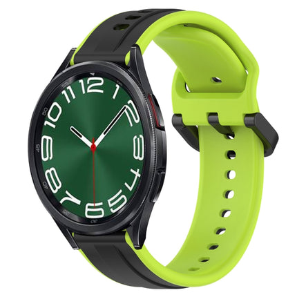 20mm Convex Loop Two-Color Silicone Watch Band, For Samsung Galaxy Watch 5 44mm, For Samsung Galaxy Watch 6 Classic 47mm