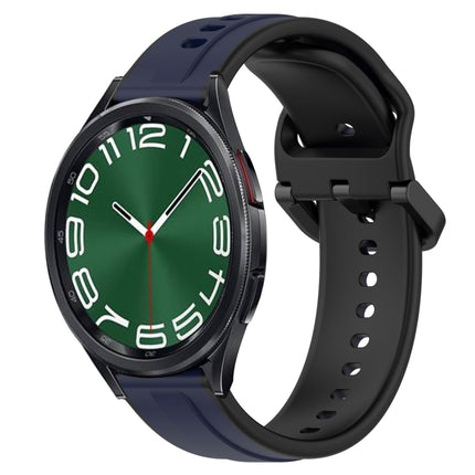 20mm Convex Loop Two-Color Silicone Watch Band, For Samsung Galaxy Watch 5 44mm, For Samsung Galaxy Watch 6 Classic 47mm