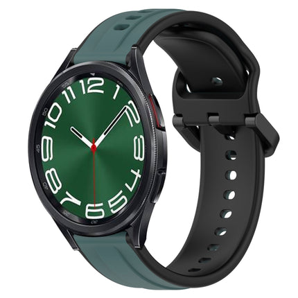 20mm Convex Loop Two-Color Silicone Watch Band, For Samsung Galaxy Watch 6 40mm, For Samsung Galaxy Watch 6 Classic 43mm