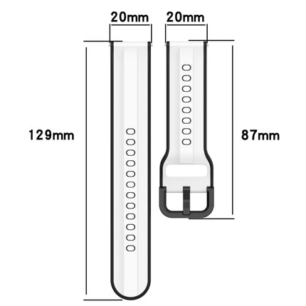 20mm Convex Loop Two-Color Silicone Watch Band, For Huawei Watch GT3 Pro 43mm, For Huawei Watch GT3 42mm