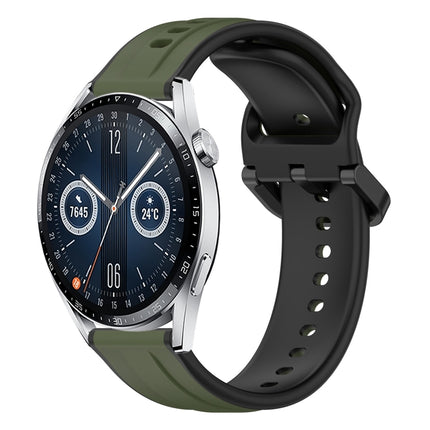 20mm Convex Loop Two-Color Silicone Watch Band, For Huawei Watch GT3 Pro 43mm, For Huawei Watch GT3 42mm