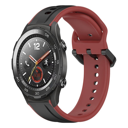 20mm Convex Loop Two-Color Silicone Watch Band, For Huawei Watch GT2 42mm, For Huawei Watch 2