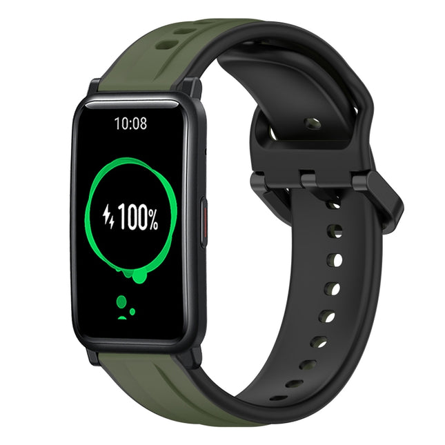 20mm Convex Loop Two-Color Silicone Watch Band, For Honor Watch ES, For Honor MagicWatch2 42mm