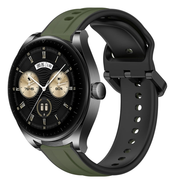 22mm Convex Loop Two-Color Silicone Watch Band, For Huawei Watch Buds, For Huawei Watch GT3 46mm