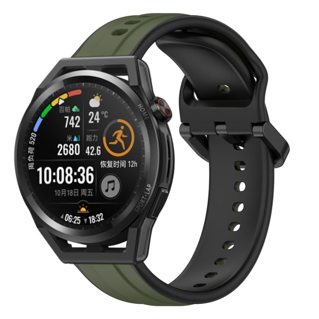 22mm Convex Loop Two-Color Silicone Watch Band, For Huawei Watch GT Runner, For Huawei Watch 3