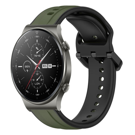 22mm Convex Loop Two-Color Silicone Watch Band, For Huawei Watch 3 Pro, For Huawei GT2 Pro