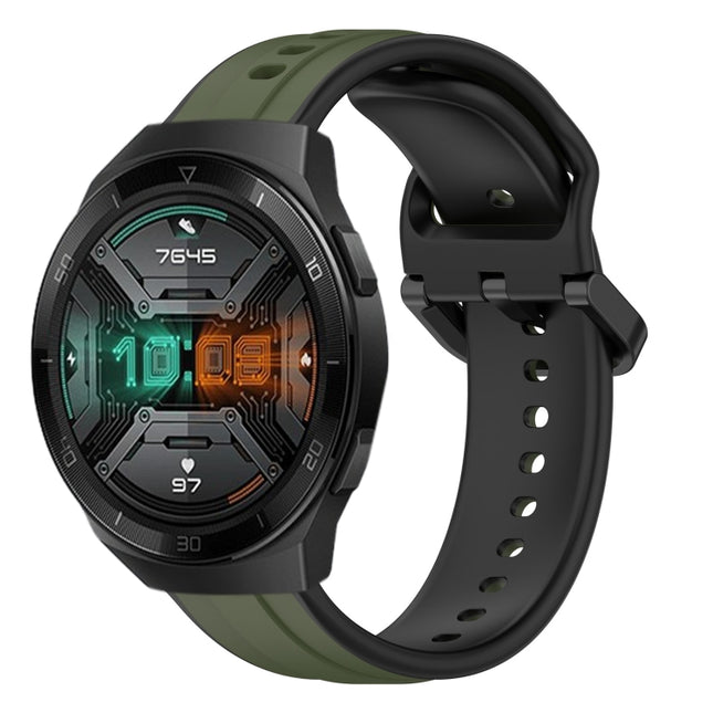22mm Convex Loop Two-Color Silicone Watch Band, For Huawei Watch GT 2E, For Huawei GT2 46mm