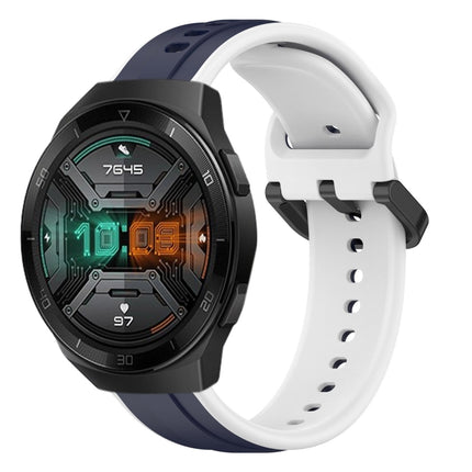 22mm Convex Loop Two-Color Silicone Watch Band, For Huawei Watch GT 2E, For Huawei GT2 46mm