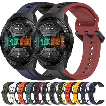 22mm Convex Loop Two-Color Silicone Watch Band, For Huawei Watch GT 2E, For Huawei GT2 46mm