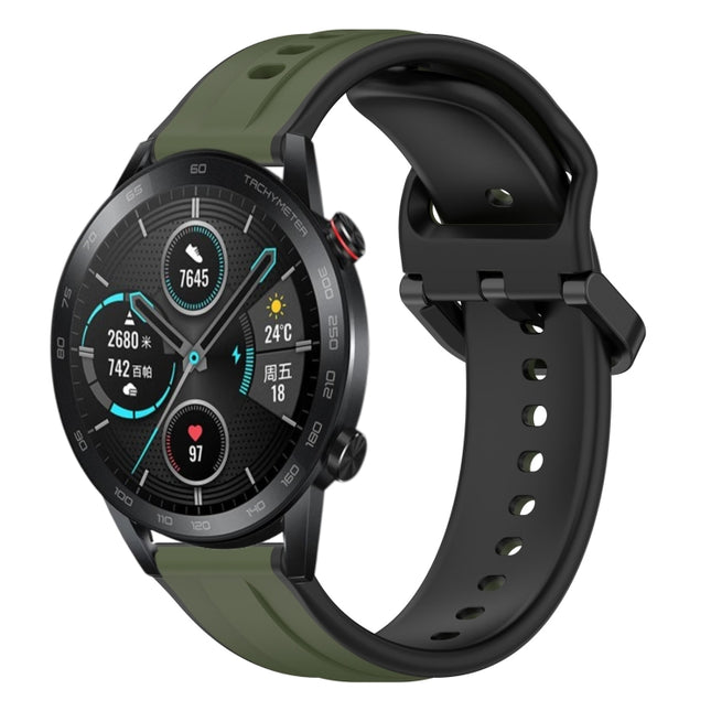 22mm Convex Loop Two-Color Silicone Watch Band, For Honor Magic Watch 2 46mm, For Honor Watch Dream
