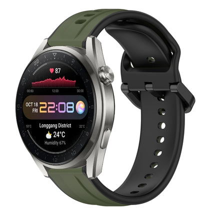 22mm Convex Loop Two-Color Silicone Watch Band, For Huawei Watch 3 Pro New