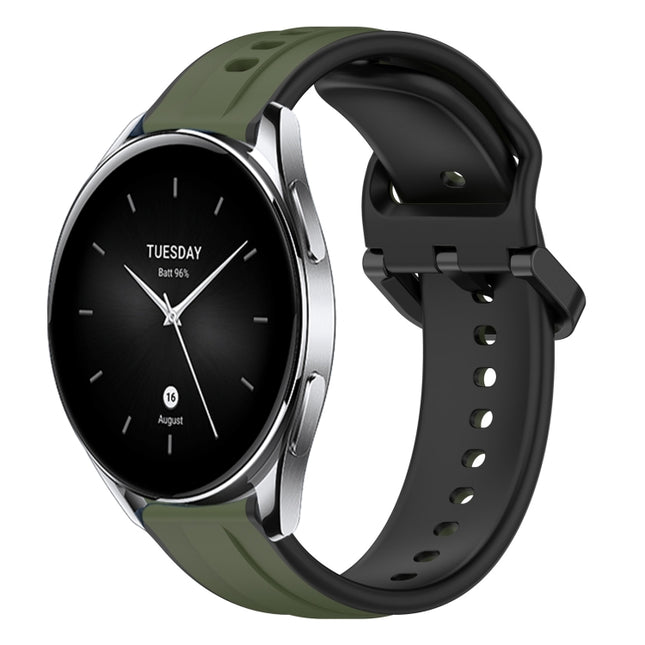 22mm Convex Loop Two-Color Silicone Watch Band, For Xiaomi Watch S2 42mm, For Xiaomi Watch S2 46mm