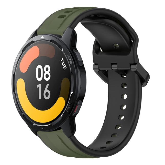 22mm Convex Loop Two-Color Silicone Watch Band, For Xiaomi Watch S1 Active, For Xiaomi MI Watch Color 2