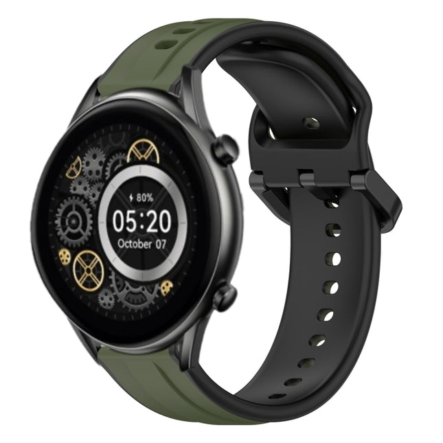 22mm Convex Loop Two-Color Silicone Watch Band, For Xiaomi Haylou RT2 LS10, For  Xiaomi Haylou RS4 LS12
