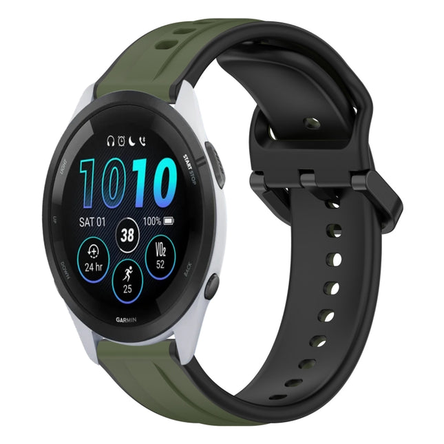 22mm Convex Loop Two-Color Silicone Watch Band, For Garmin Forerunner 265, For Garmin Forerunner 255