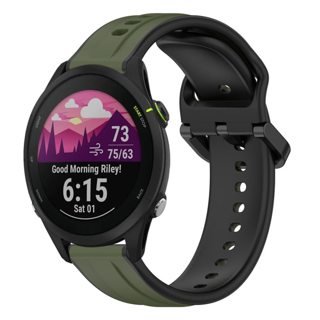 22mm Convex Loop Two-Color Silicone Watch Band, For Garmin Forerunner 255 Music, For Garmin Venu 2
