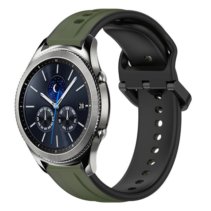 22mm Convex Loop Two-Color Silicone Watch Band, For Samsung Gear S3 Classic, For Samsung Gear S3 Frontier