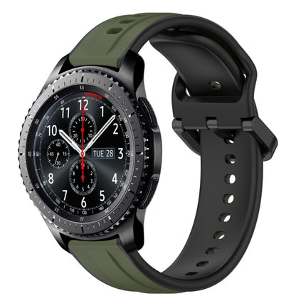 22mm Convex Loop Two-Color Silicone Watch Band, For Samsung Gear S3 Classic, For Samsung Gear S3 Frontier