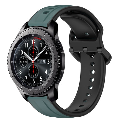 22mm Convex Loop Two-Color Silicone Watch Band, For Samsung Gear S3 Classic, For Samsung Gear S3 Frontier