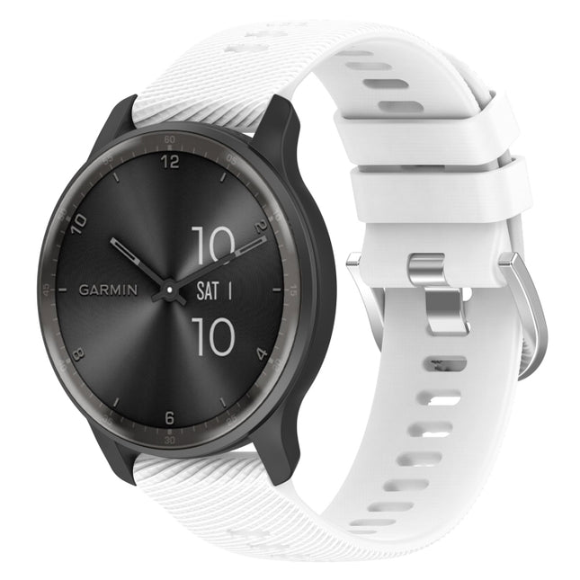 22mm Cross Textured Solid Color Silicone Watch Band, For Garmin Forerunner 265, For Garmin Forerunner 255 Music