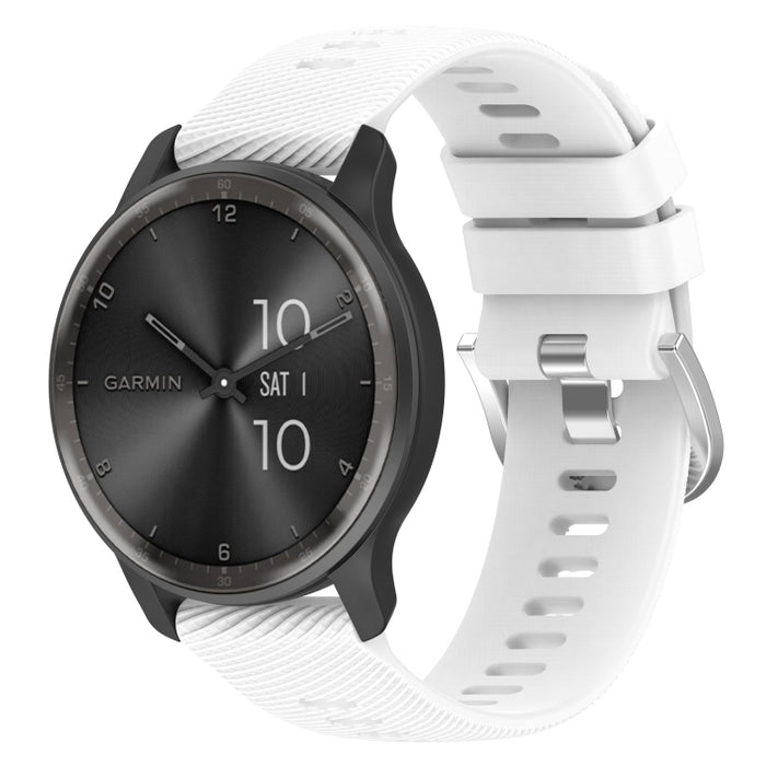 22mm Cross Textured Solid Color Silicone Watch Band, For Garmin Venu 2, For Garmin Vivoactive4