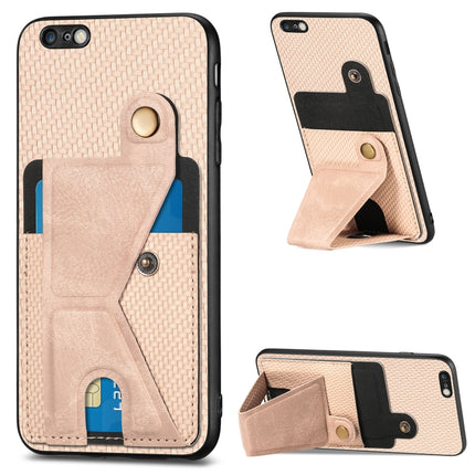 Carbon Fiber Wallet Flip Card K-shaped Holder Phone Case, For iPhone 6 / 6s, For iPhone 6 Plus / 6s Plus, For iPhone SE 2022 / 2020 / 7 / 8, For iPhone 7 Plus / 8 Plus