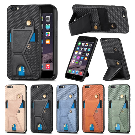 Carbon Fiber Wallet Flip Card K-shaped Holder Phone Case, For iPhone 6 / 6s, For iPhone 6 Plus / 6s Plus, For iPhone SE 2022 / 2020 / 7 / 8, For iPhone 7 Plus / 8 Plus