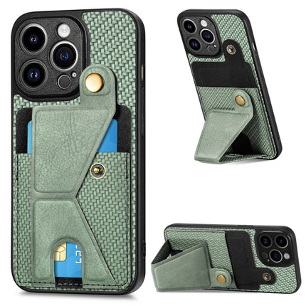 Carbon Fiber Wallet Flip Card K-shaped Holder Phone Case, For iPhone 14 Pro, For iPhone 14 Pro Max