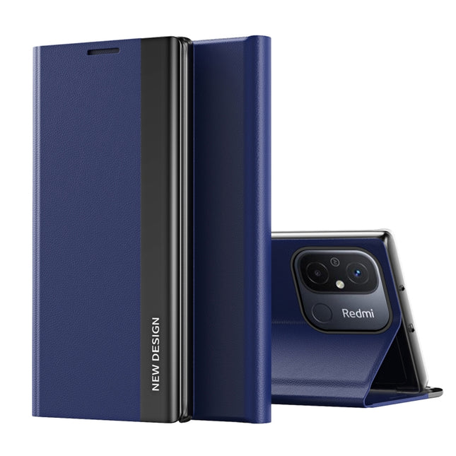 Side Electroplated Adsorption Leather Phone Case, For Xiaomi Redmi 12C