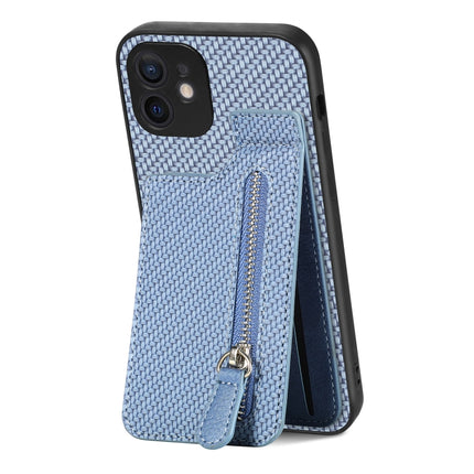 Carbon Fiber Vertical Flip Zipper Phone Case, For iPhone 11, For iPhone 11 Pro, For iPhone 11 Pro Max, For iPhone X / XS