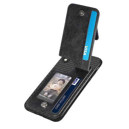 Carbon Fiber Vertical Flip Zipper Phone Case, For iPhone XR, For iPhone XS Max, For iPhone SE 2022 / 2020 / 7 / 8, For iPhone 7 Plus / 8 Plus
