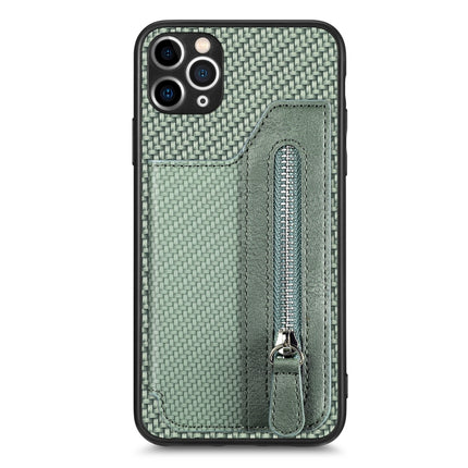 Carbon Fiber Horizontal Flip Zipper Wallet Phone Case, For iPhone 11, For iPhone 11 Pro, For iPhone 11 Pro  Max, For iPhone X / XS