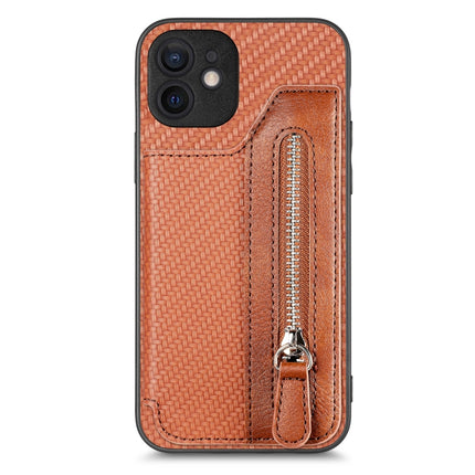 Carbon Fiber Horizontal Flip Zipper Wallet Phone Case, For iPhone 11, For iPhone 11 Pro, For iPhone 11 Pro  Max, For iPhone X / XS