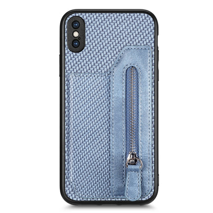 Carbon Fiber Horizontal Flip Zipper Wallet Phone Case, For iPhone 11, For iPhone 11 Pro, For iPhone 11 Pro  Max, For iPhone X / XS